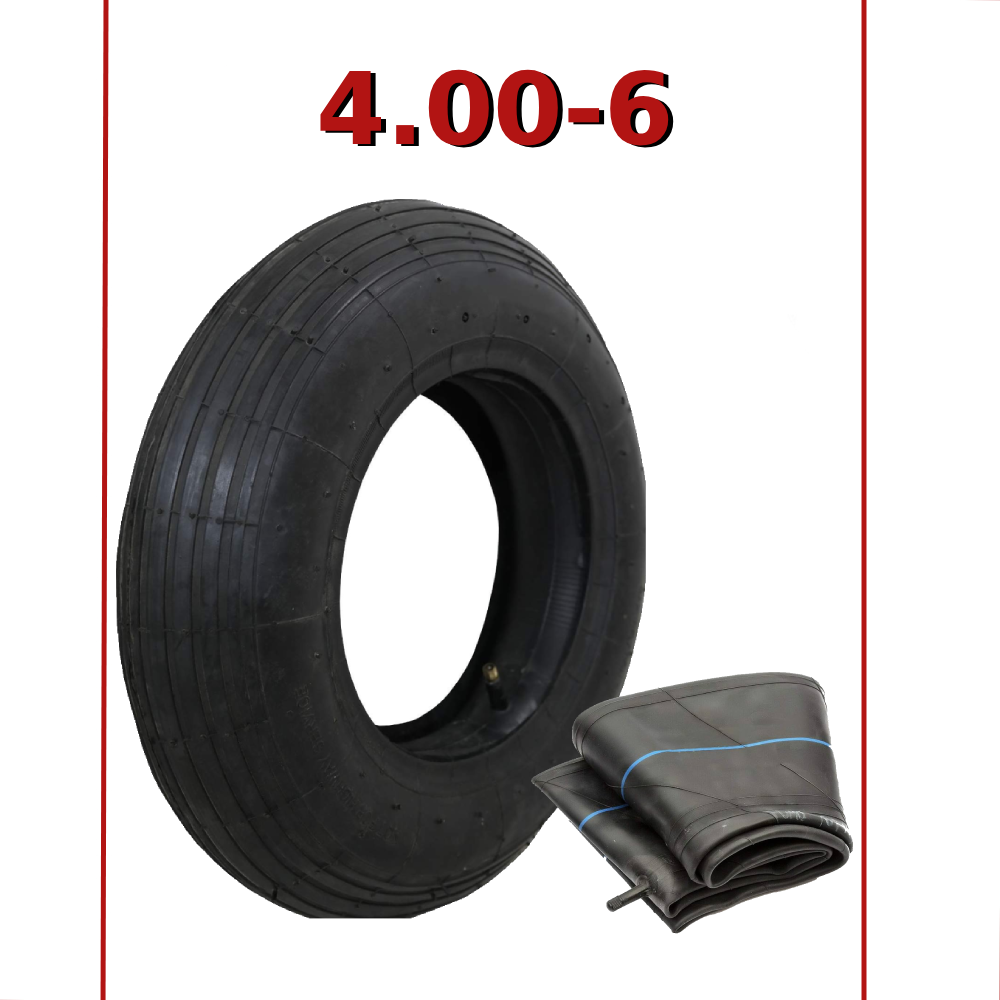 4.00-6 4PLY Tyre & Straight Valve Inner Tube Garden Wheel barrow